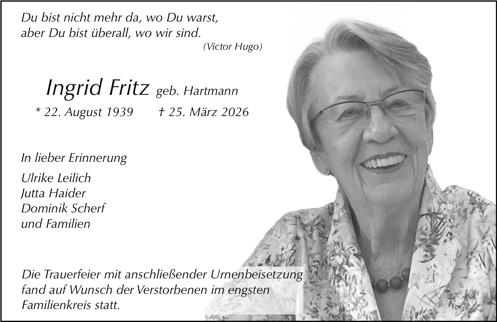 Traueranzeige
