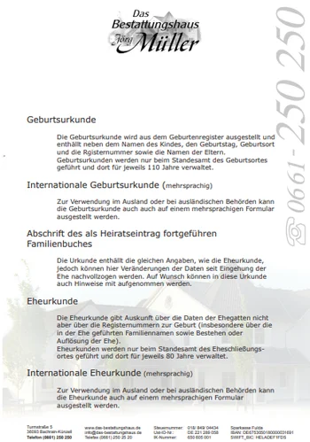 Erklärung der jeweiligen Urkunden