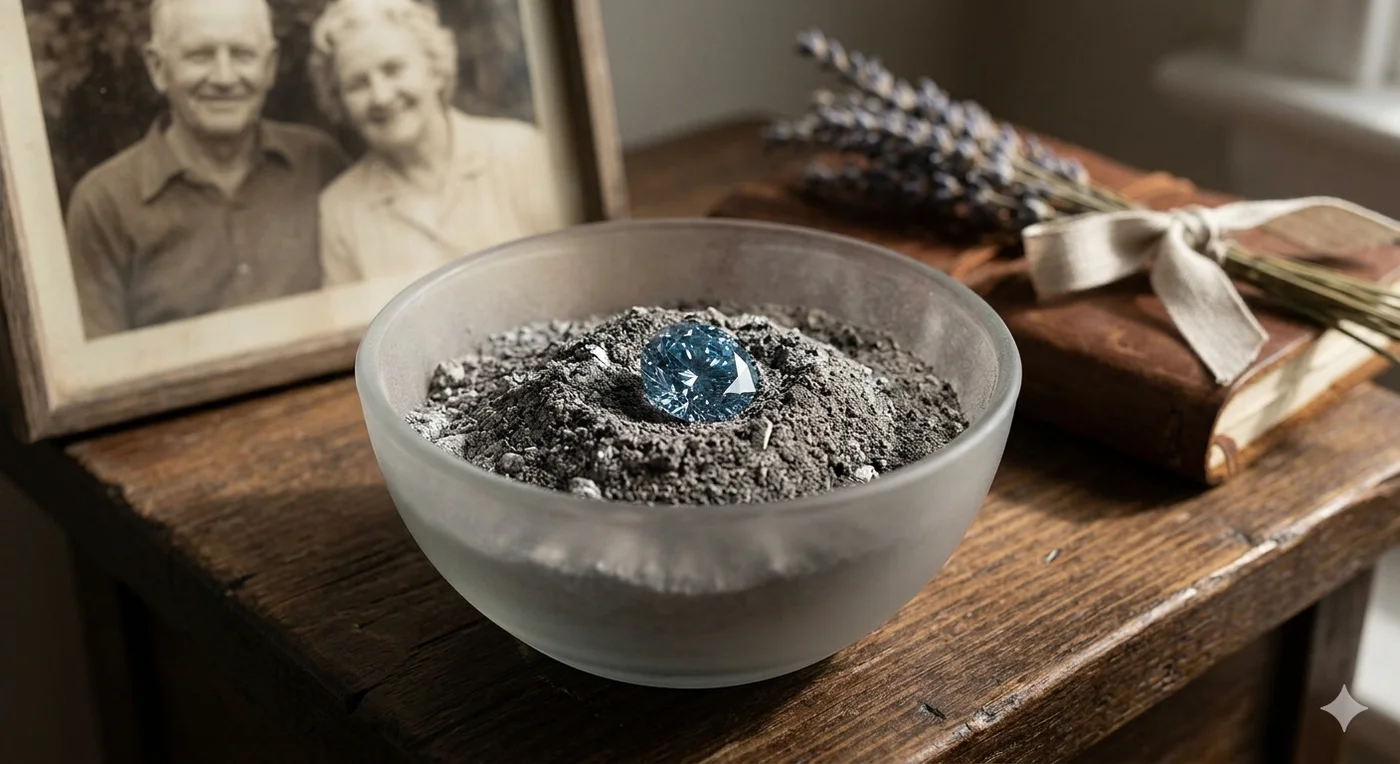 Diamant als Erinnerungsstück eines Verstorbenen